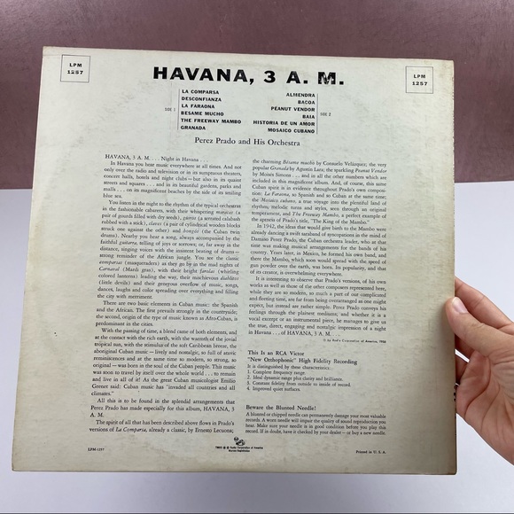 Perez Prado And Orchestra Havana 3am Vinyl Music Record RCA - Picture 6 of 6
